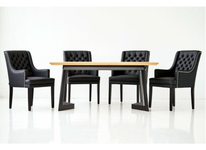 Designer Dining room Table 4 Chesterfield Armchairs Seat Group Chairs